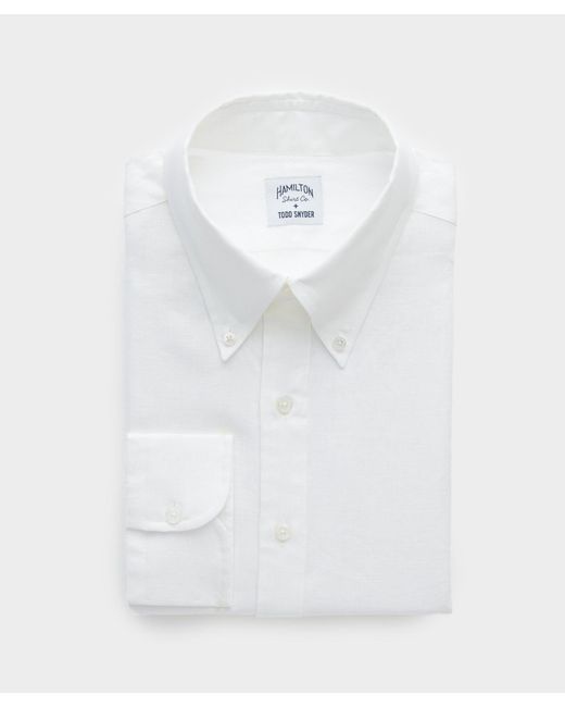Todd Snyder White X Hamilton Linen Dress Shirt for men