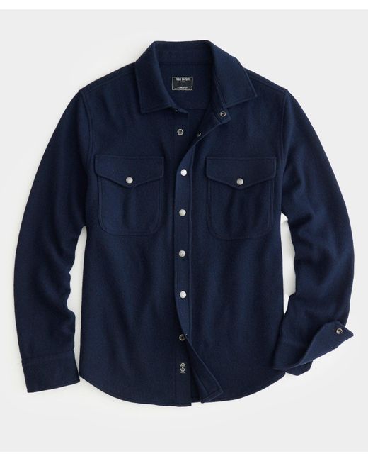 Todd Snyder Blue Wool Cashmere Military Shirt for men