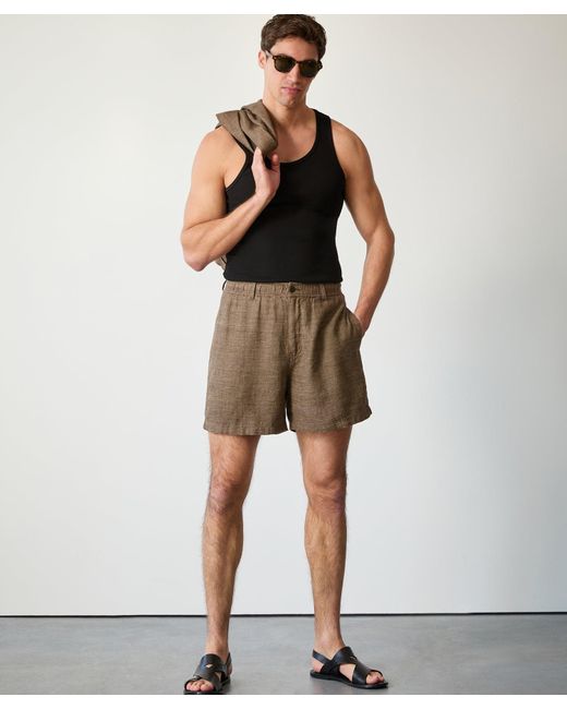 Todd Snyder Brown 5" Linen Beachcomber Short for men