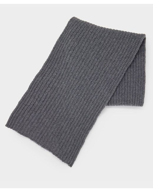 Todd Snyder Gray Recycled Cashmere Scarf Half Cardigan Stitch for men