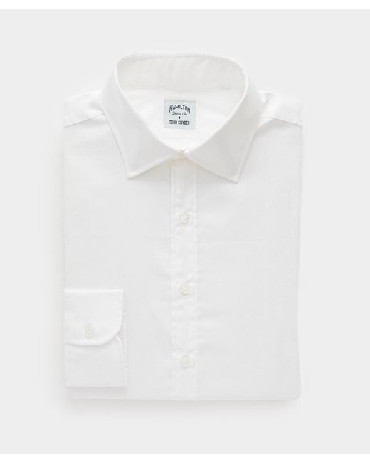 Todd Snyder Hamilton + White Herringbone Dress Shirt for men