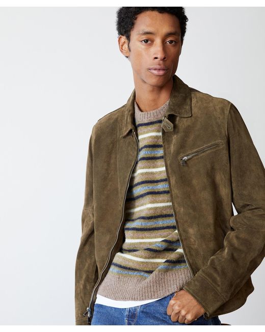 Todd Snyder Italian Suede Dean Jacket in Green for Men | Lyst