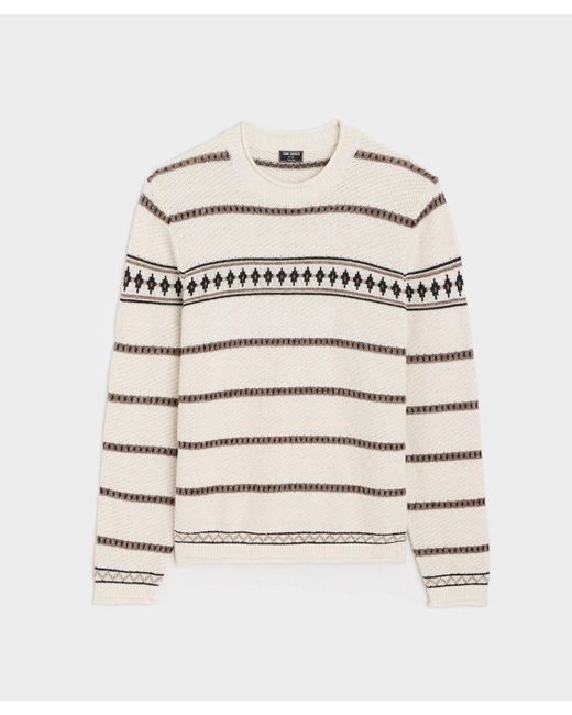 Todd Snyder Natural Amalfi Stripe Crewneck Sweater for men