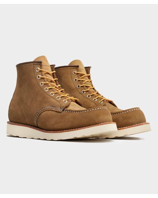 Red Wing Brown Red Wing 6-in Classic Suede Moc Boot for men