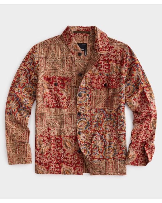 Todd Snyder Brown Patchwork Kalamkari Shirt Jacket for men