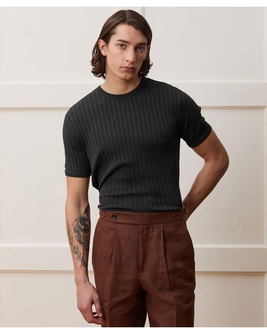 Todd Snyder Black Ribbed Tee for men