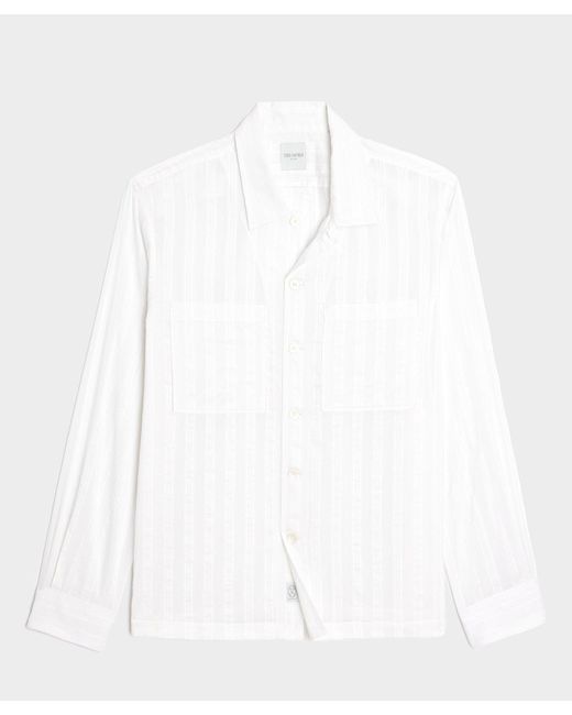 Todd Snyder White Relaxed Cotton-silk Jacquard Camp Collar Shirt for men