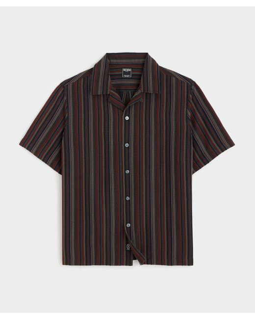 Todd Snyder Black Cropped Multi-stripe Shirt for men