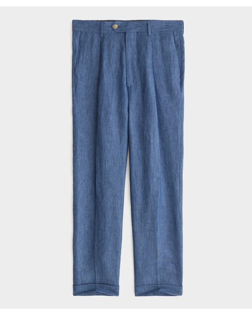 Todd Snyder Blue Chambray Linen Madison Suit Pant for men