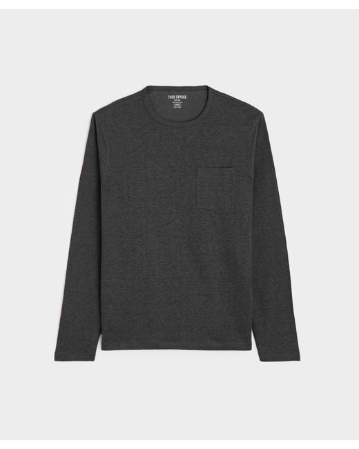 Todd Snyder Black Linen Jersey Long Sleeve T-shirt for men