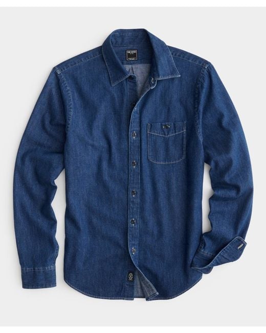 Todd Snyder Denim Point Collar Shirt in Blue for Men | Lyst