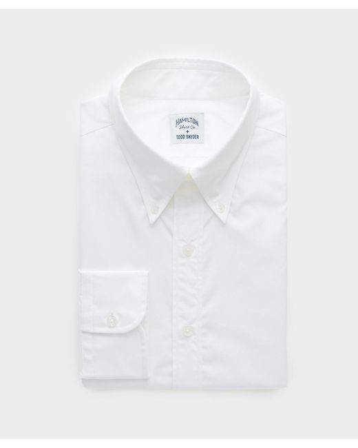 Todd Snyder White X Hamilton Wrinkle Free Cotton Dress Shirt for men