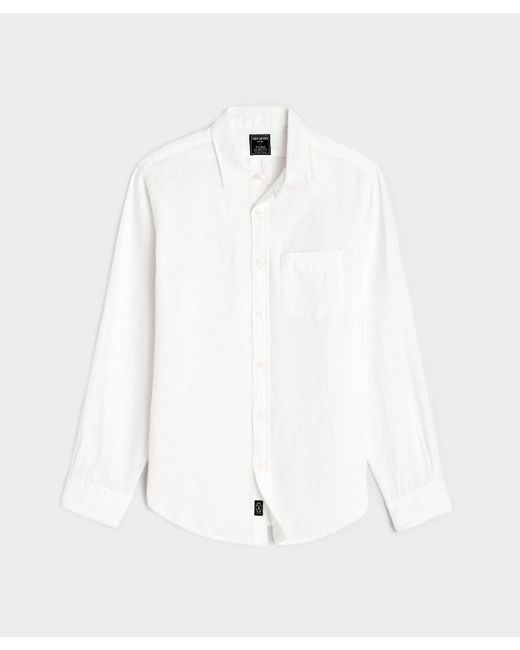 Todd Snyder White Slim Fit Sea Soft Irish Linen Shirt for men