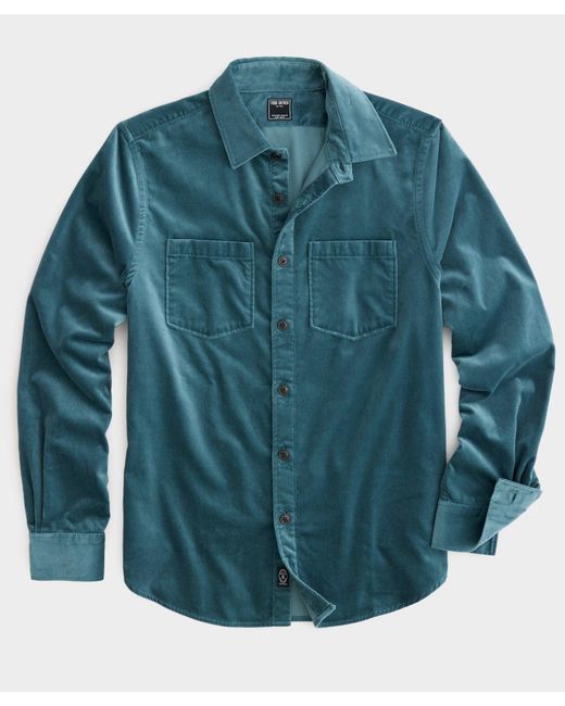 Todd Snyder Blue Italian Velvet Overshirt for men