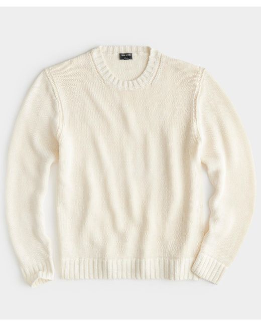 Todd Snyder Natural Italian Linen Crewneck Sweater for men