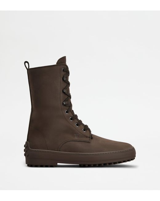 Tod's Brown Calfskin Ankle Boots