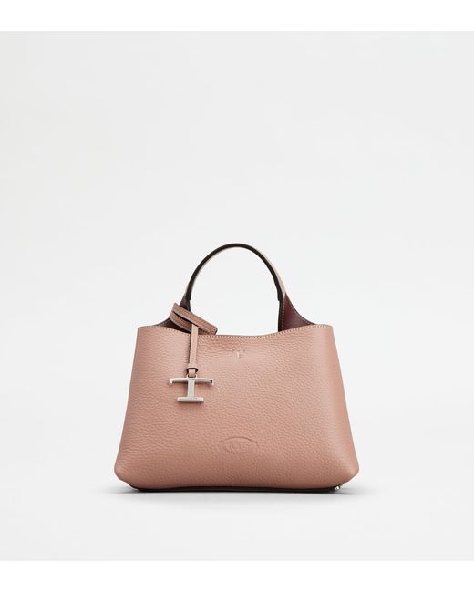 Tod's Pink Bag In Leather Micro