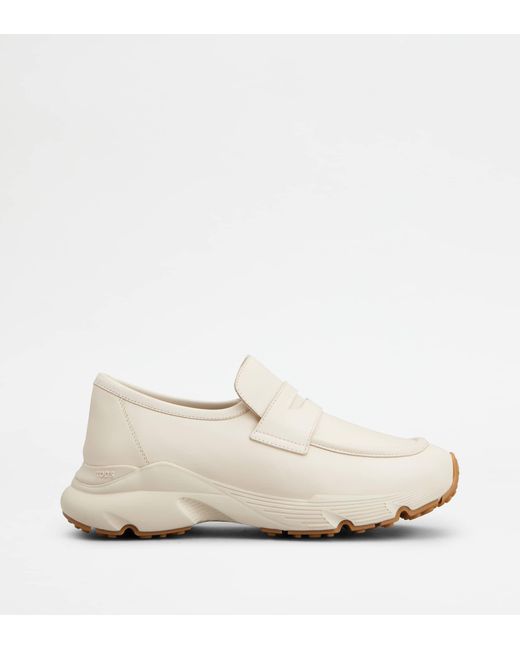Tod's White Sporty Loafers