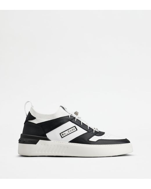 Tod's White No_code X-ground In Leather And Technical Fabric for men