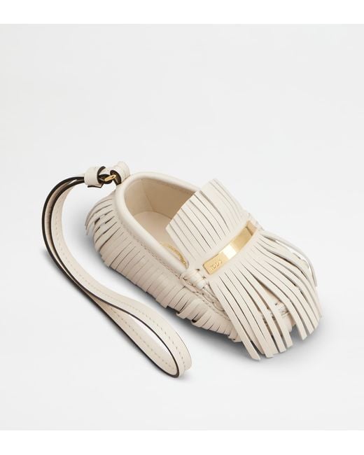 Tod's White Gommino Driving Shoe Charm