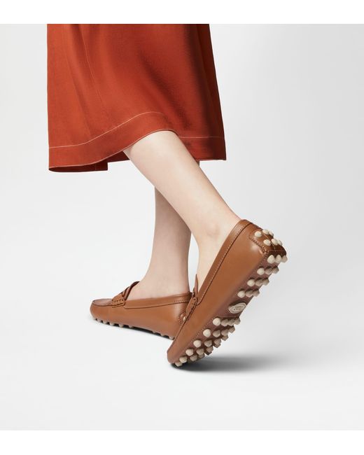 Tod's Brown Kate Gommino Bubble In Leather