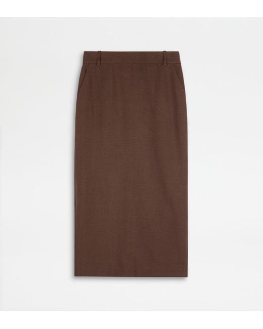 Tod's Brown Midi Skirt