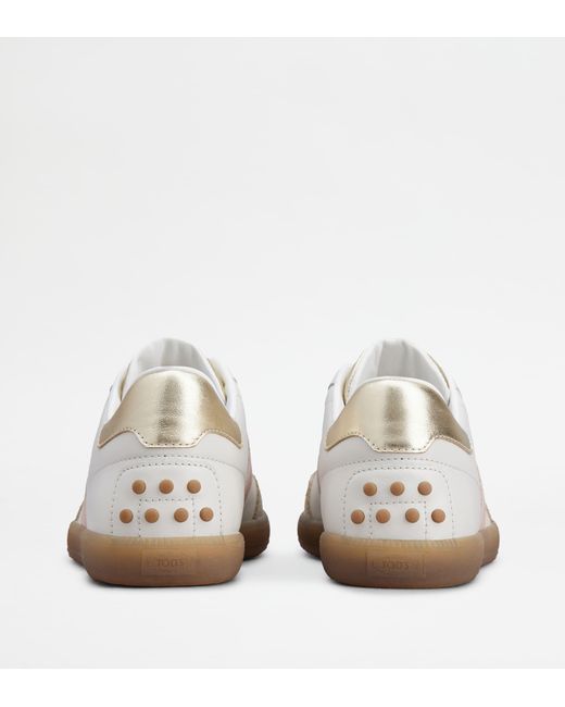 Tod's White Tabs Sneakers In Leather
