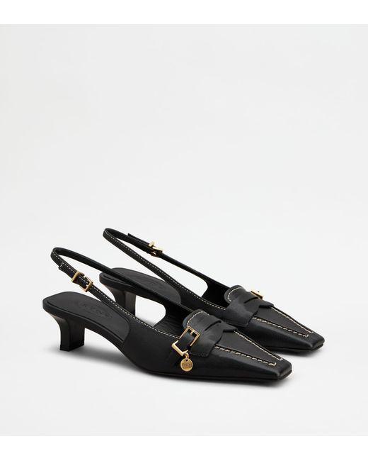 Tod's Black Slingback Pumps