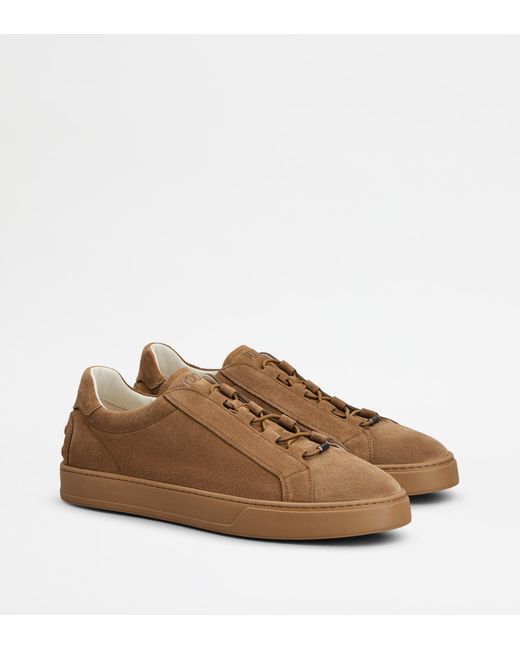 Tod's Brown Suede Leather Sneakers for men