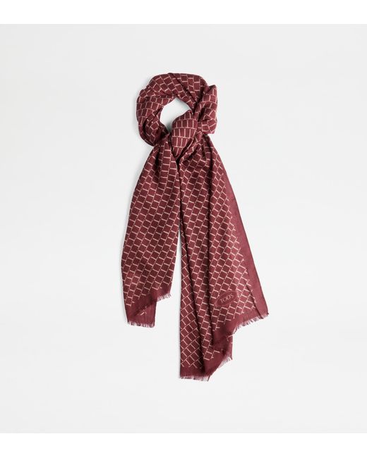 Tod's Red Scarf In Wool for men