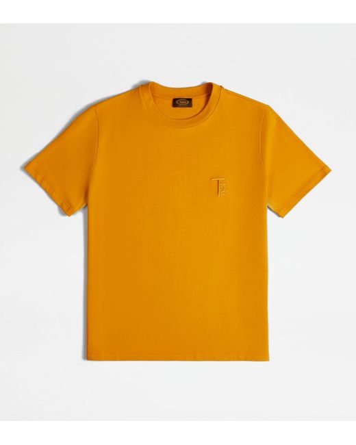 Tod's Yellow T-shirt In Jersey for men