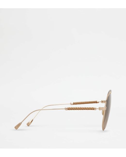 Tod's Natural Teardrop Sunglasses With Temples