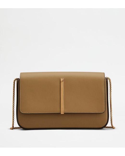 Tod's Brown Di Bag Folio Aus Leder Mini