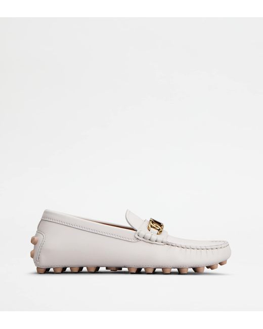 Tod's White Gommino Bubble In Leather