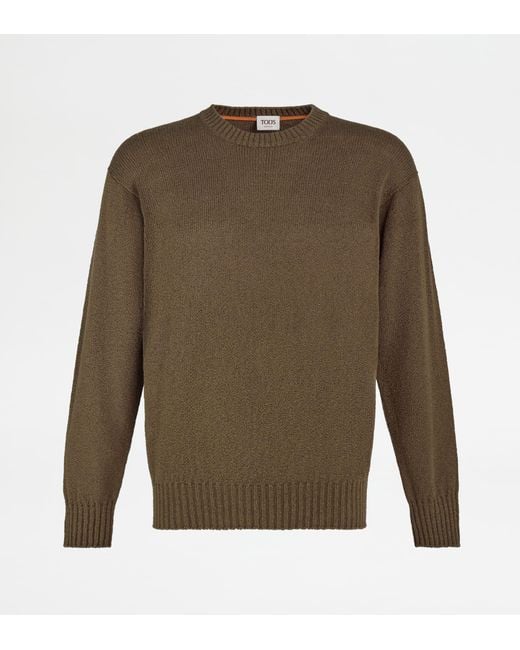 Tod's Green Round-Neck Jumper for men