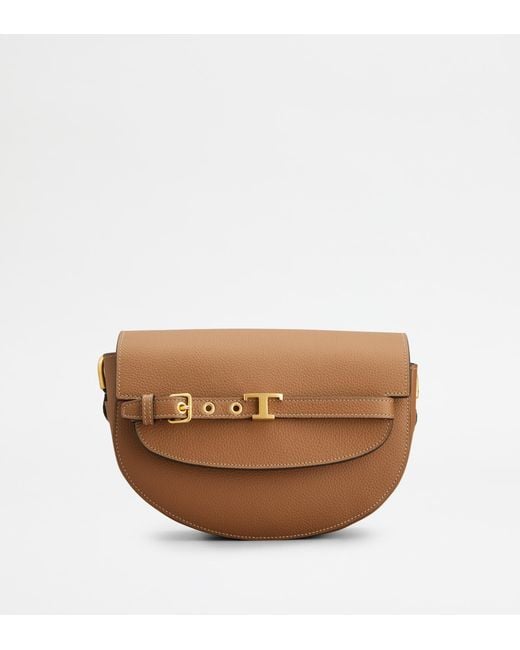 Tod's Brown T Signature Crossbody Bag