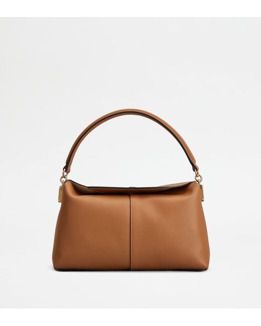 Tod's Brown T Case Shoulder Bag In Leather Mini