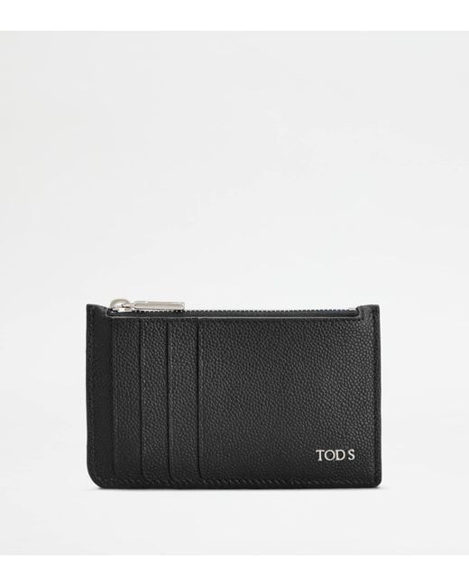 Tod's Black Zipped Card Holder for men