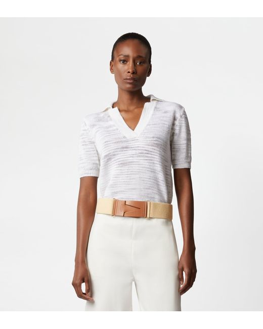 Tod's White Short-sleeved Polo Shirt In Knit