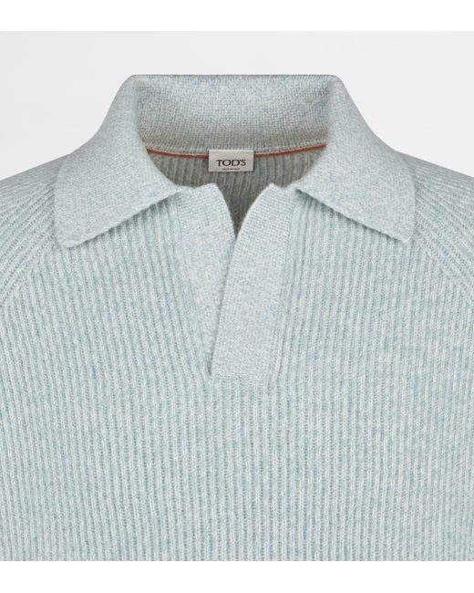 Tod's Blue Cashmere Blend Jumper for men