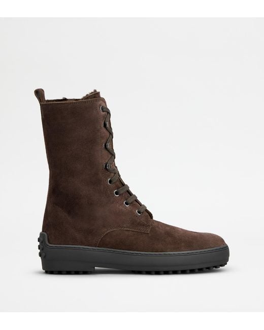 Tod's Brown Winter Gommino Ankle Boots