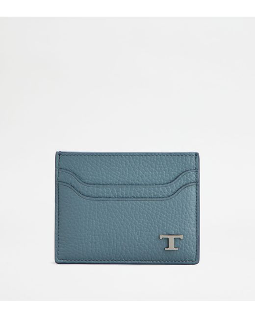 Tod's Blue Credit Card Holder In Leather for men