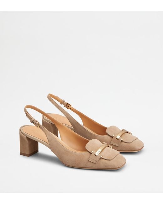Tod's Natural Slingback Pumps