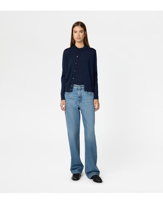 Tod's Blue Silk Blend Cardigan