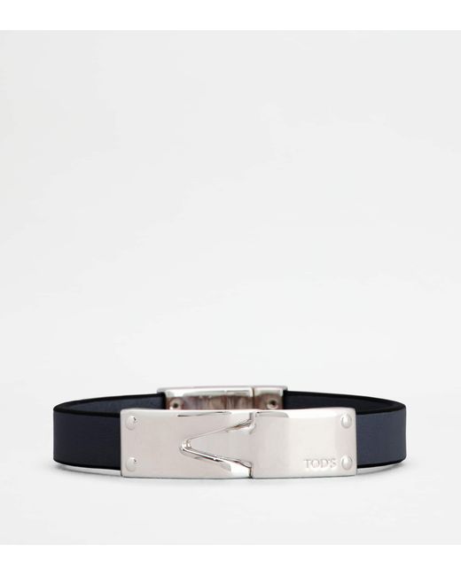 Tod's Blue Bracelet In Leather for men