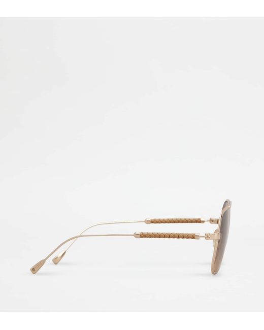 Tod's Pink Squared Sunglasses With Temples