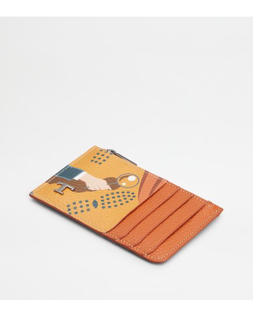 Porte-Cartes de Crédit en Cuir Tod's en coloris Orange