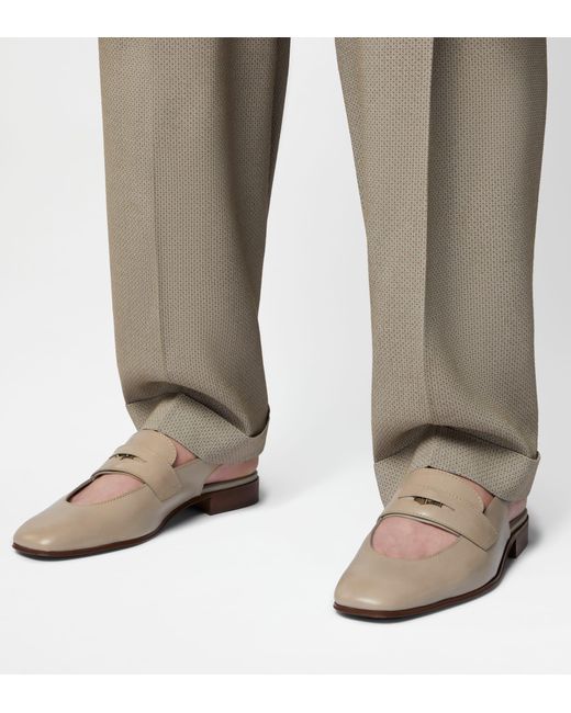 Tod's Natural Slingback Loafers In Leather
