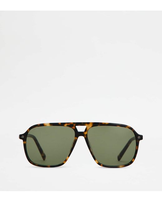 Tod's Green Eckige Sonnenbrille