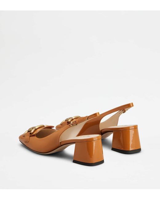 Décolleté Slingback Kate in Vernice di Tod's in Brown